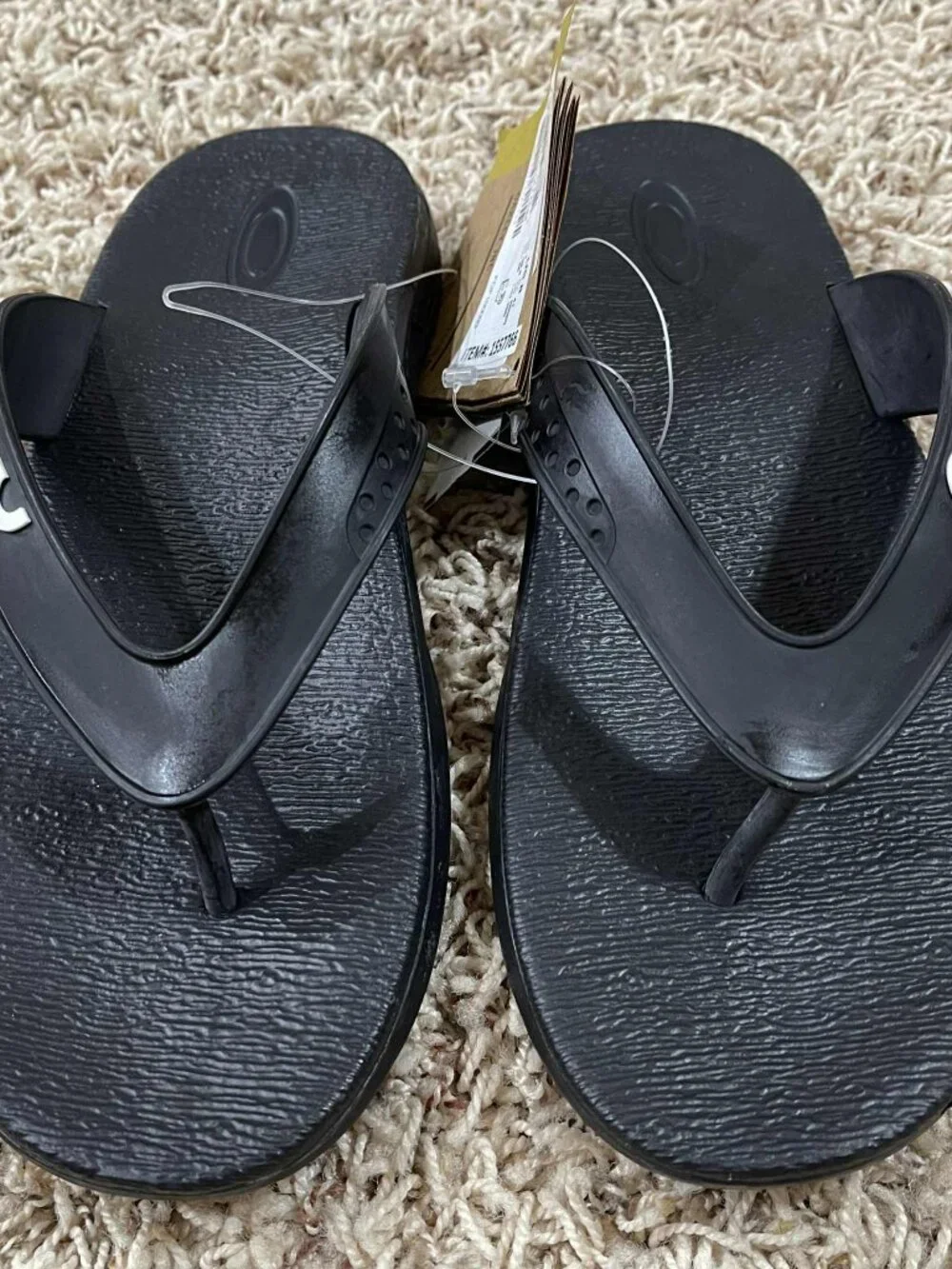 Oakley Men's B1B Flip Flops Sandals Shoes Black, Size 8 (New)